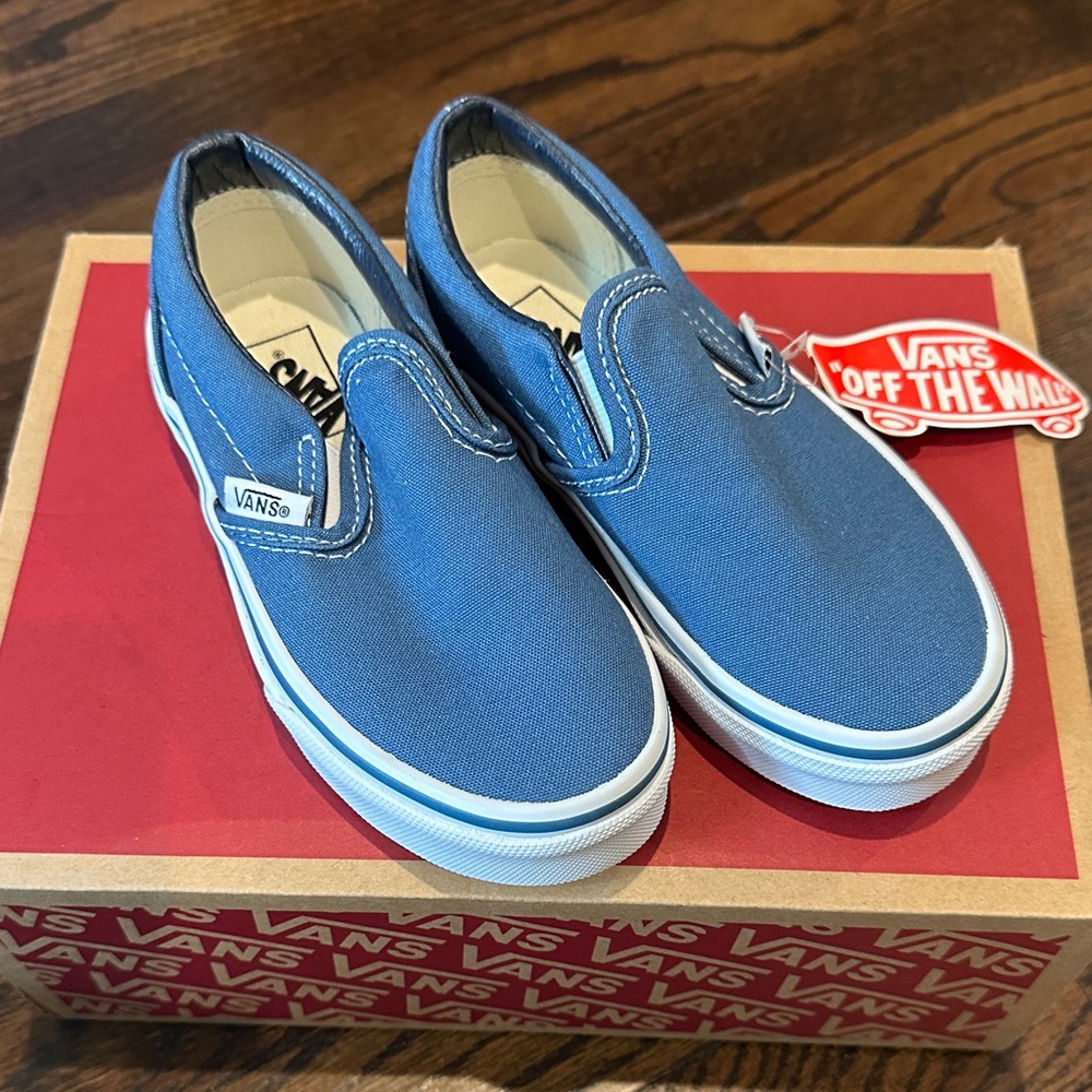 Vans Kids Classic Blue Slip-On Sneakers